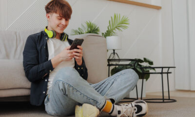 Boy gaming on phone