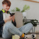Boy gaming on phone